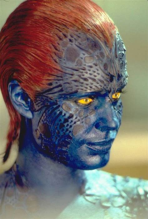 Rebecca Romijns Mystique makeup in process and completed.